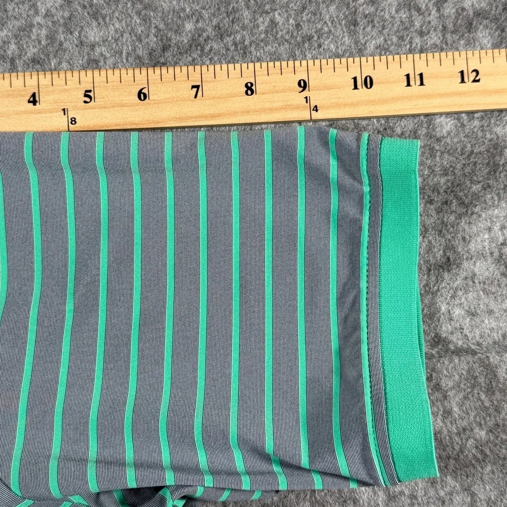 Peter Millar Summer Comfort Mens Polo‎ Shirt XL Gray Green Stripe Performance